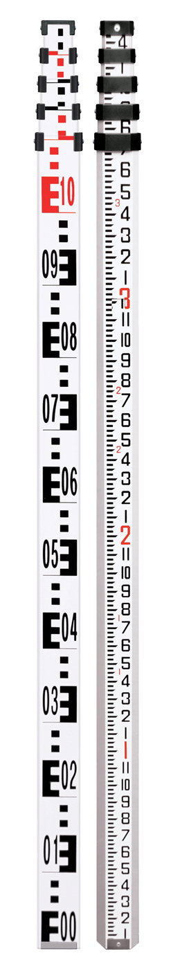 5M/16 Ft Aluminum Leveling Rod (CR) - Metric, Inches Picture