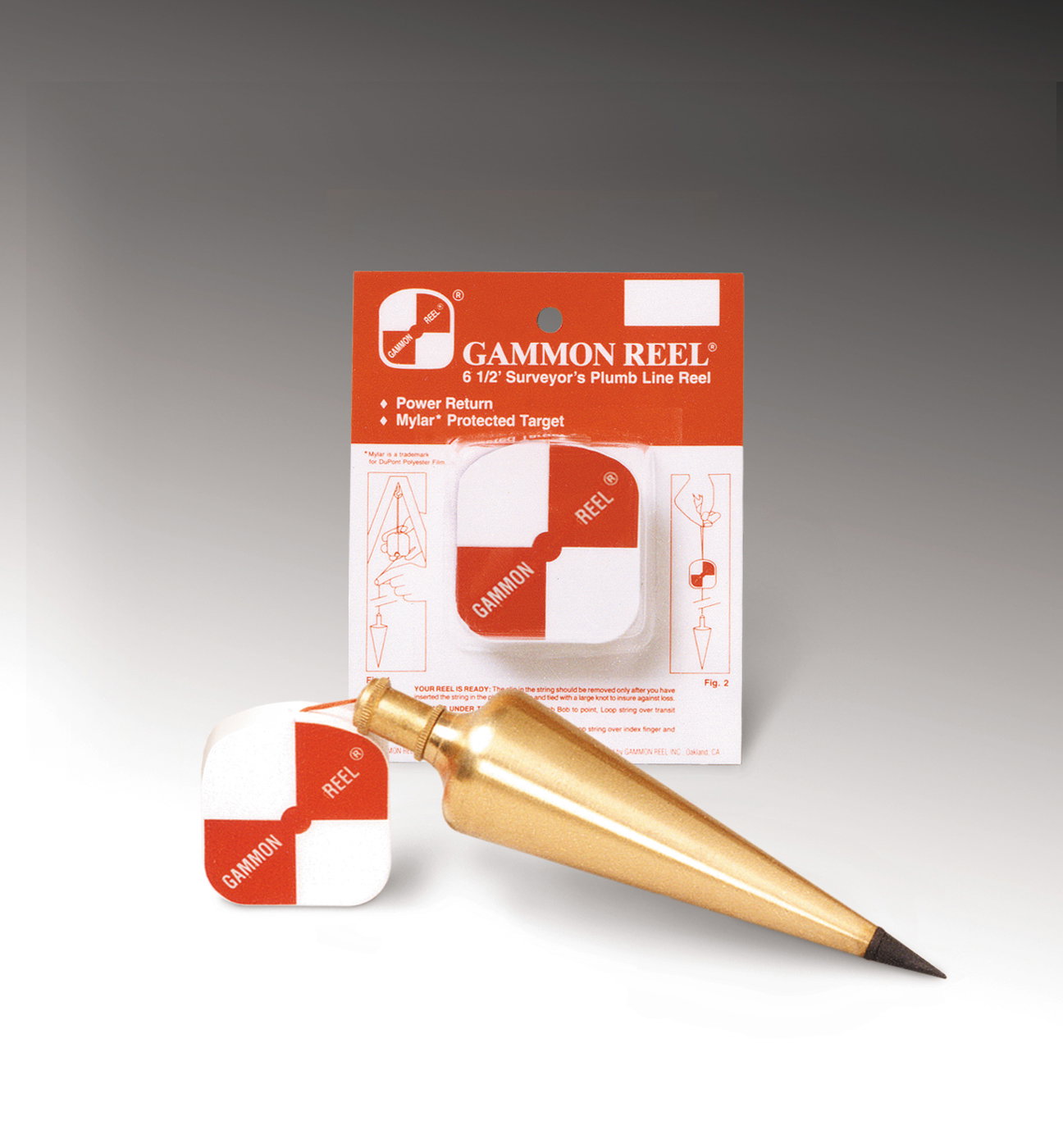 Gammon Reel 001 6-1/2-ft (1.9m) Orange Cord for Surveyors Picture